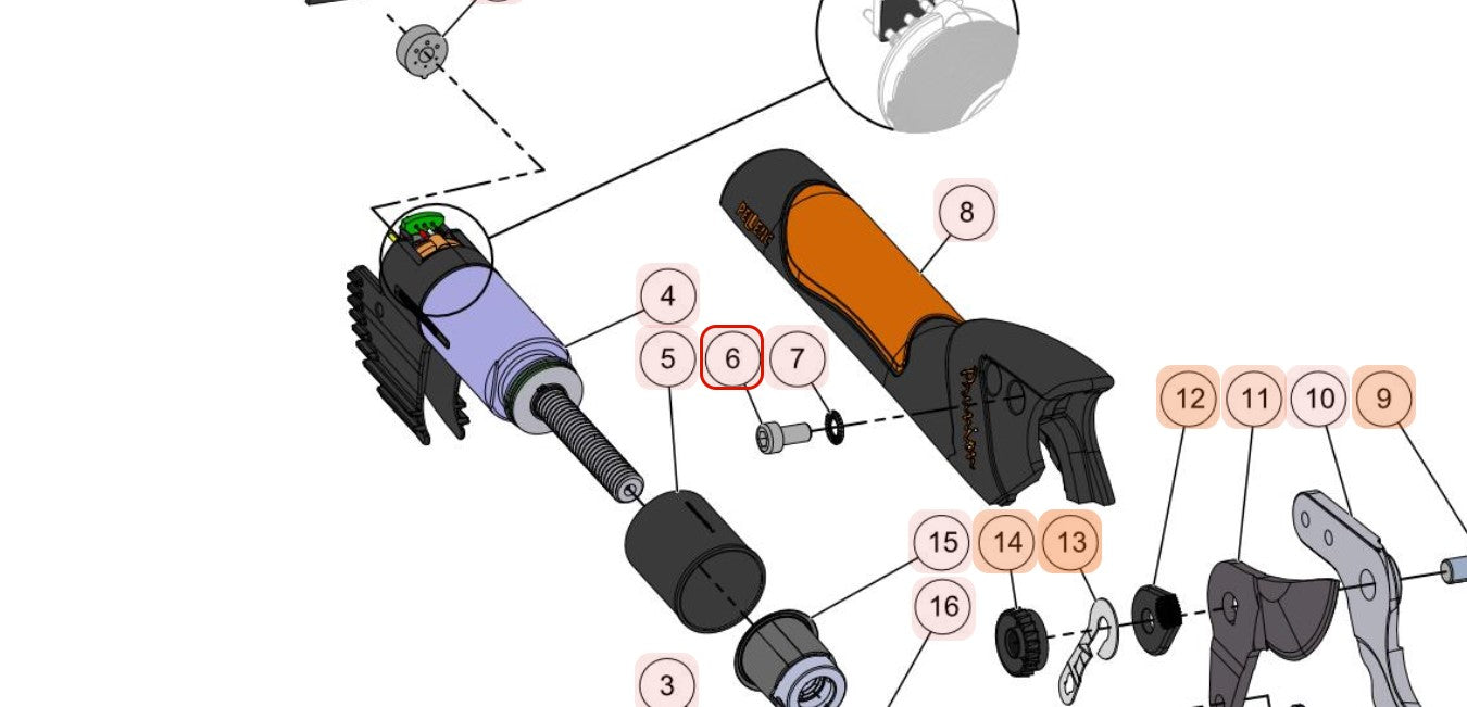 Vite di gancio controlame forbici 136877 (Vinion 150, Vinion 250, Prunion 150, Prunion 250)